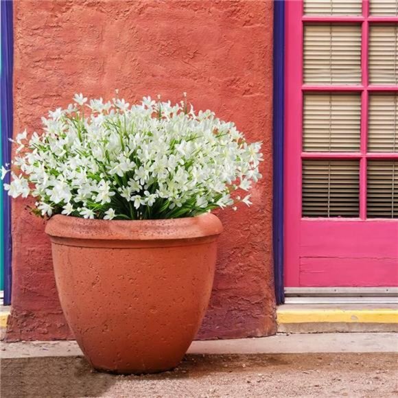 8Bundles Artificial Daffodils Flowers,FakeArtificial Greenery UVResistant(White) - Picture 5 of 7